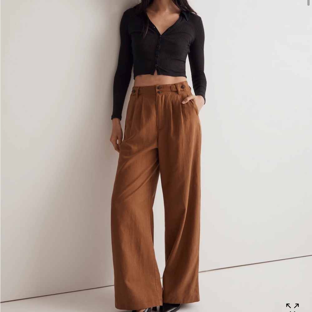 Brown Wide-Leg Women's Pants